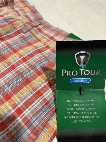 Short homme Pro Tour Coolplay Golf Vichy �� Tabasco plaid �� Taille 34 ~ Neuf avec étiquette - Photo 5/12