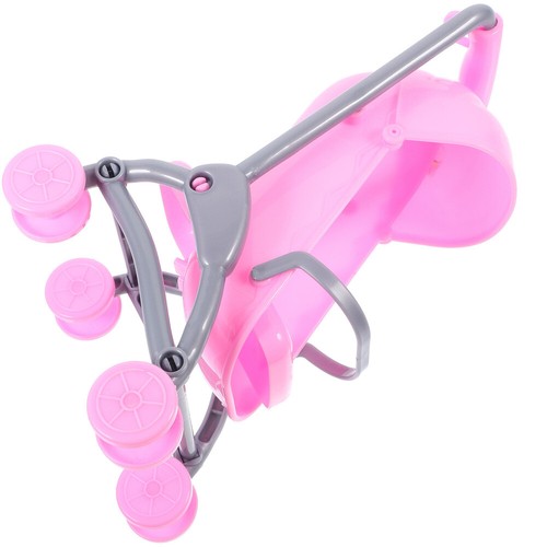 2 Pcs Simulation Cart Toys Movable Stroller Model Doll Cute Baby Child
