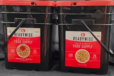 Emergency Food Supply, 2 Buckets, Combo Breakfast + Entree Buckets 120 serv each