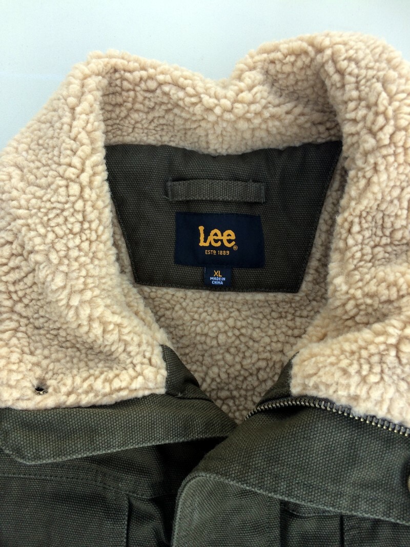 Lee Premium Select Mens Sherpa Lined Canvas Field Jacket XL Olive