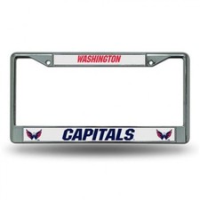 washington capitals nhl ice hockey logo chrome license plate frame made in usa