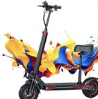 Seated Electric Scooter Adults, Hydraulic Brakes, Lights, Black/Red. spare tire. — photo 3