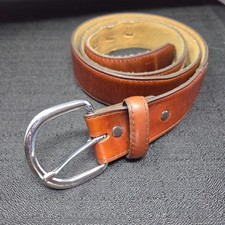 VTG Justin Western Belt Men's 40 Top Grain Leather Brown Cognac Buckle USA Made
