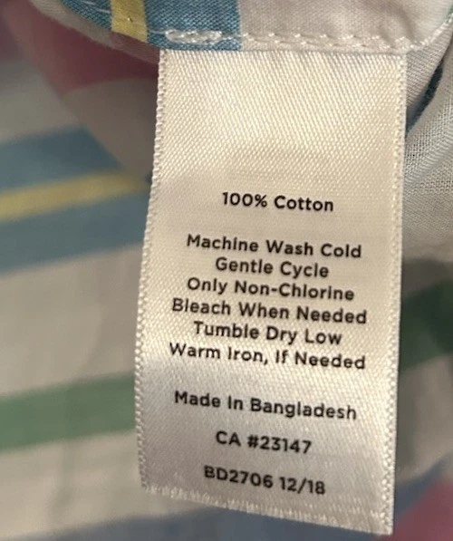 Talbots Womens Size XLP Petite Beach Club Striped Popover Top Long Sleeve Cotton - Image 3 of 4