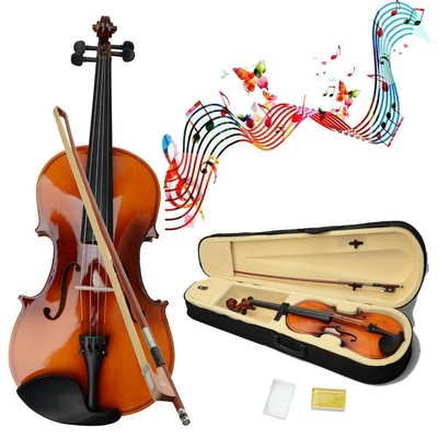 16'' Inch Acoustic Viola Set with Case + Rosin + Bow Brown Color