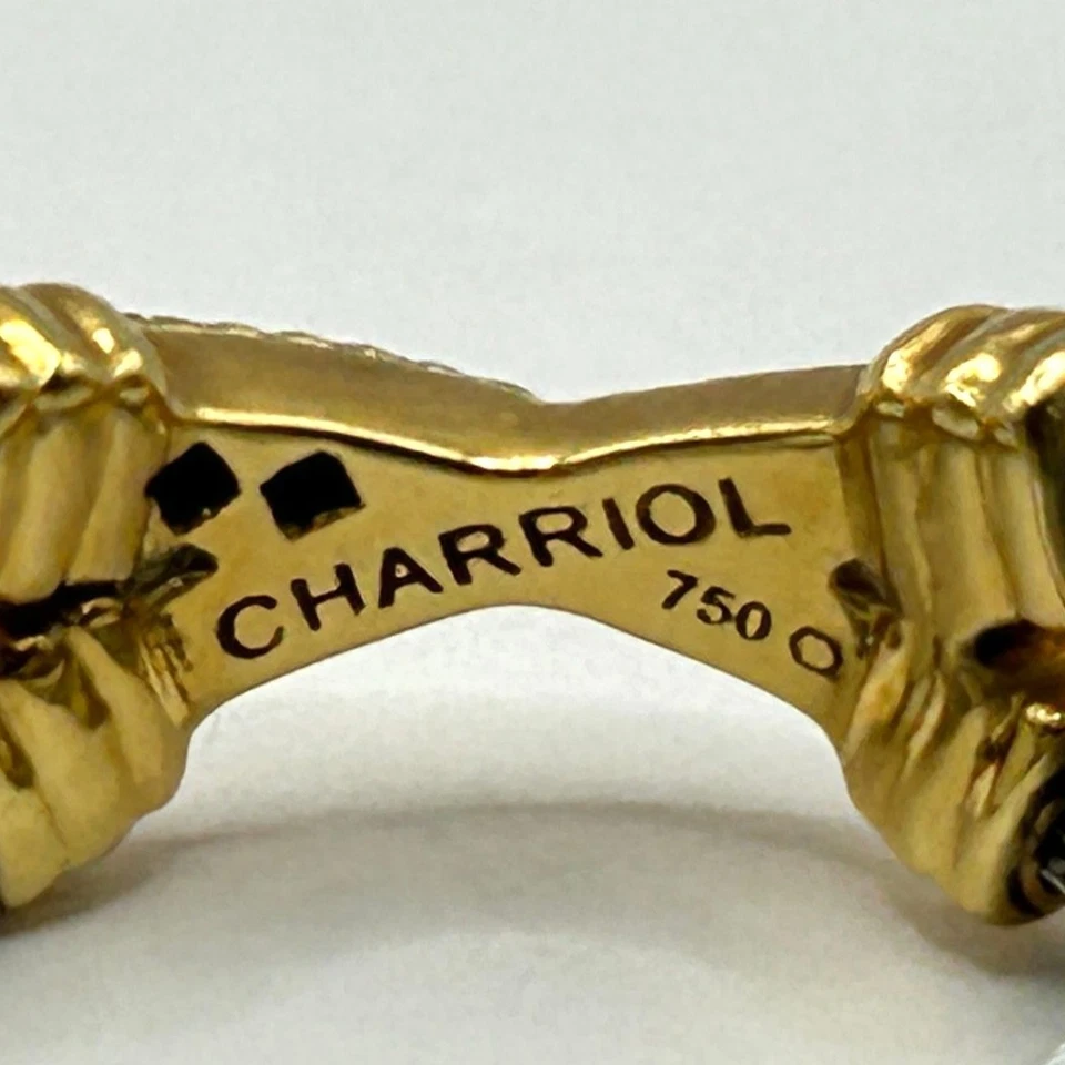 Charriol Ring – Stainless Steel, 18K Yellow Gold and Natural Diamonds - Size 6 - Image 3 of 4