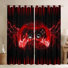 Gaming Curtains,Boys Gamer Window Curtains for Living Room,Red and Black Game...