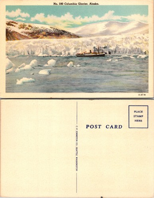 #ad Columbia Glacier Alaska Steamer Ice Postcard $3.99