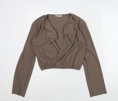 Braune Basic-Bluse Damen UK Größe M Zara