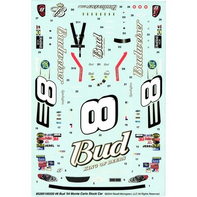 Revell Monogram Dale Earnhardt Jr 8 Budweiser 2004 Monte Carlo Decal 85285100320