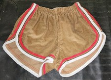 Vintage 80s Corduroy 2 Tone Running Shorts Size M NEW Beach Board Surf Skate