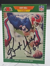 1989 Pro Set Rookie RC #21 Kent Hull Buffalo Bills Signed Autographed Card. rookie card picture