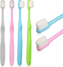 4 Pieces Soft Micro-Nano Manual Toothbrush Extra Soft Bristles Toothbrush with 2