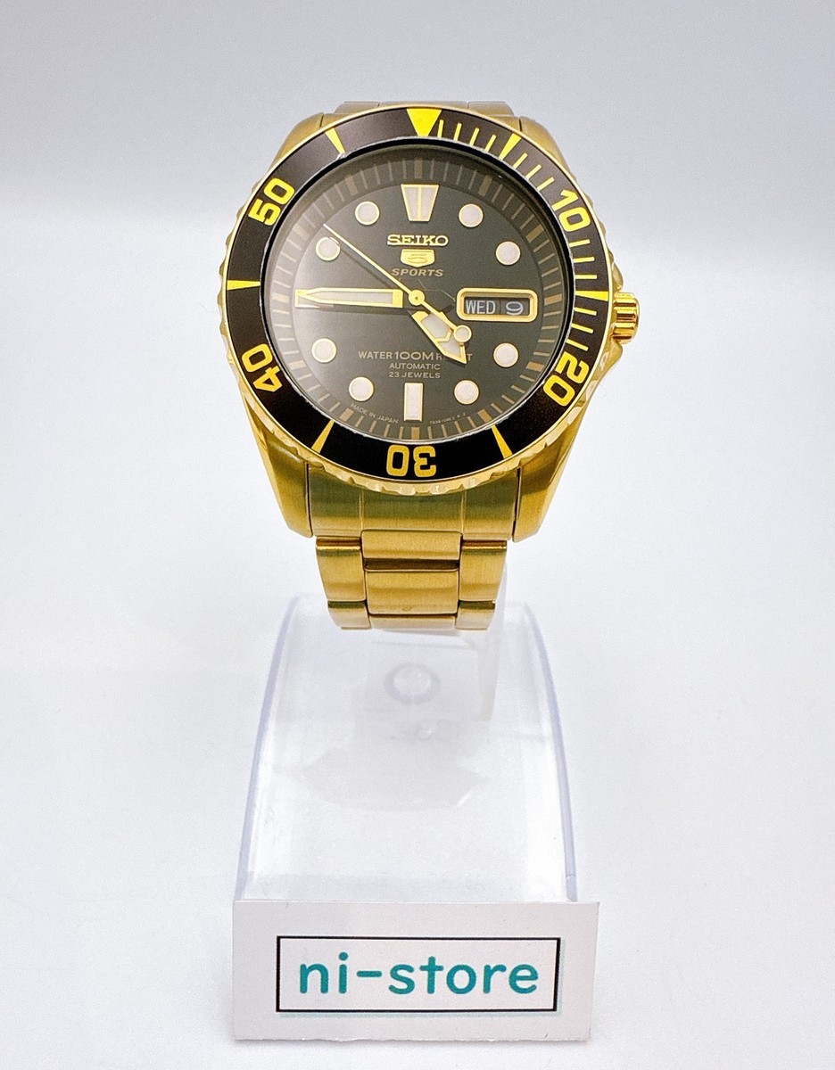 SEIKO 5 SPORTS 7S36-03C0 Automatic Day/Date Gold Watch JP Wrist