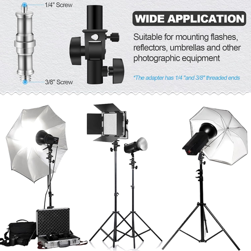 Flash pour appareil photo en forme de U 180° support de montage pivotant avec méta standard 1/4 à 3/8 pouces - Photo 4/12