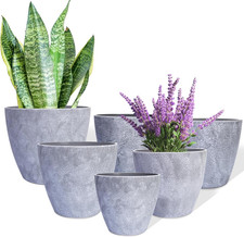 Nested Plastic Planters - Set of 6