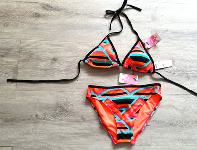 NEU Decathlon,M-L,Gr.42  Bikini Triangel-Bikini Damen Bademode Neon-orange