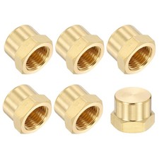 6Pcs 1/8" NPT Female Brass Pipe Fitting Cap Hex Head Tubing Thread Ends Cap