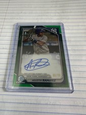 AGUSTIN RAMIREZ ON CARD AUTO /99 TRUE GREEN REFRACTOR 2024 1st Bowman Chrome