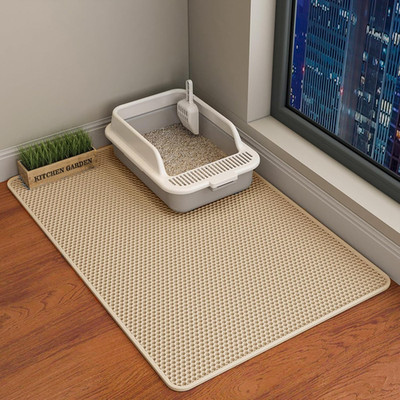 Cat Litter Mat, 45X26/35X24/30X22/24X18 Inch Double Layer Cat Litter Box Mat, EV