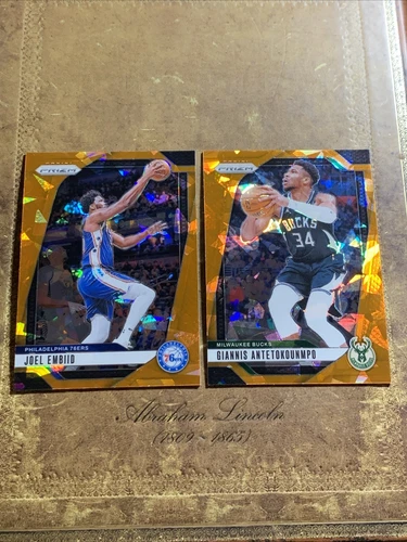 (2) 2024-25 Prizm ORANGE ICE PRIZM SP (1) Giannis Antetokounmpo (1) Joel Embiid