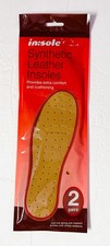 2 pairs Synthetic Leather INSOLE Shoe Insert Pads Comfort Cushioning