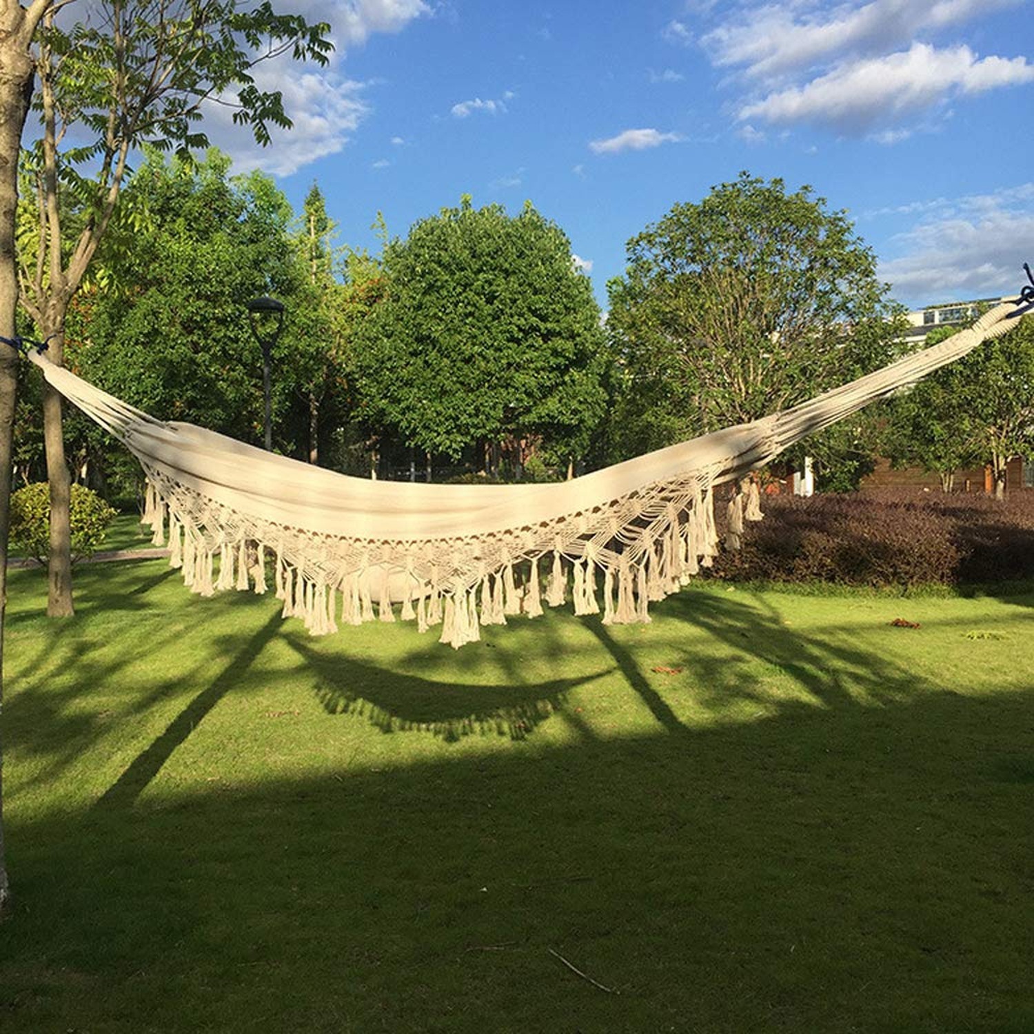 Handmade Cotton Woven Balcony Hammock Hanging Rope Chair Porch Swing