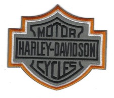 Harley Davidson Motorcycles Iron On Patch Copper Border Crest Design 4" Wide