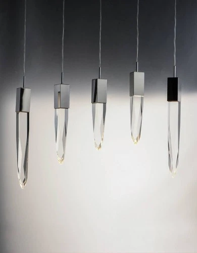 ET2 Quartz 39 1/4"W Nickel LED Kitchen Island Light Pendant - Picture 3 of 5