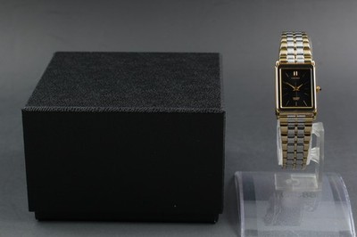 Vintage 1987 Citizen Exceed 2930-295013 Black Tank Quartz Womens 