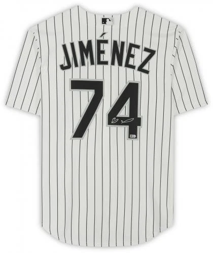 Eloy Jimenez Chicago White Sox Signed White Pinstripe Nike Replica Jersey - Imagem 3 de 4