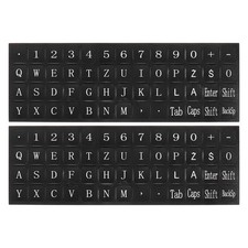 Polish Keyboard Stickers Black Background W White Lettering 2Pcs