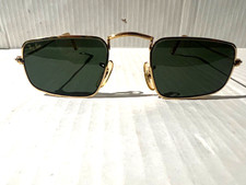 New 80s B L RAY BAN W.0982 Bausch  Lomb Gold Frame Green Lenses Made USA Vtg