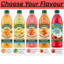 Robinsons Fruit & Barley Squash 1L Low Calorie Fruit Drink Various Flavours