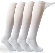4 Pack Men’S Extra Wide Non-Binding Diabetic and Circulatory over the Knee Socks