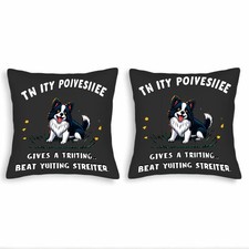 Set of 2 Throw Pillow Covers 18x18in - Cartoon Happy Dog Design