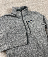 Patagonia Sweater Youth Medium 10 Gray 1/4 Zip Fleece Pullover Hiking Outdoors