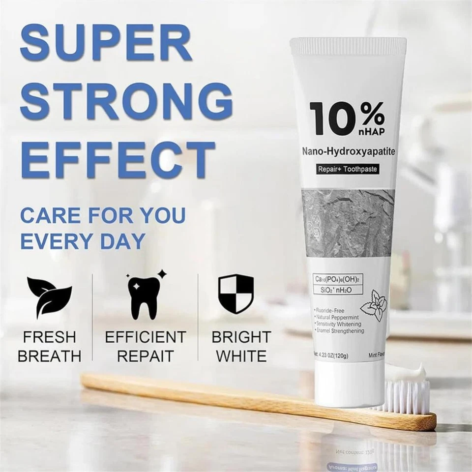 Nano-Hydroxyapatite Toothpaste Enamel Protection White Tooth Fresh Breath Mint - image 2 of 4