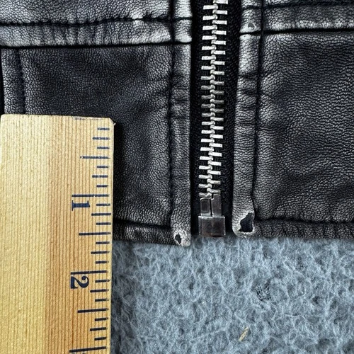 Abercrombie & Fitch Jacket Mens Small Relaxed Vegan Leather Bomber Grey Full Zip image 6