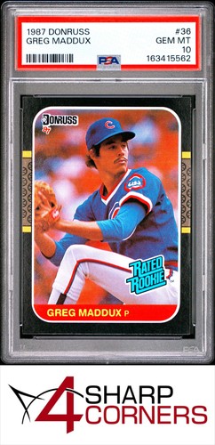 1987 DONRUSS #36 GREG MADDUX RC RATED ROOKIE CUBS HOF PSA 10
