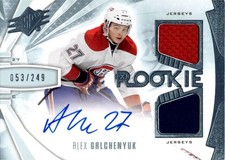 2013-14 SPx Rookie Autograph Dual Jersey Alex Galchenyuk RC Auto 053/249