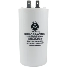 Appli Parts Run Capacitor for electric motors 60 Mfd uF (microfarads) 250VAC Pla