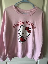 Sanrio Hello Kitty Crewneck Pink Sweatshirt Size XL Pink Pullover Super Cute