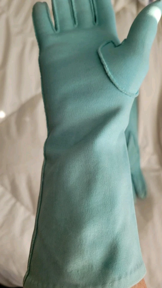 Guantes Jackio Estilo O Años 60 Vintage Robins Azul Huevo Talla Pequeña 6.5 O 7 Foto 2 de 4