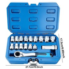 17/10 Pcs  through Socket Set, 1/4 Inch Drive...