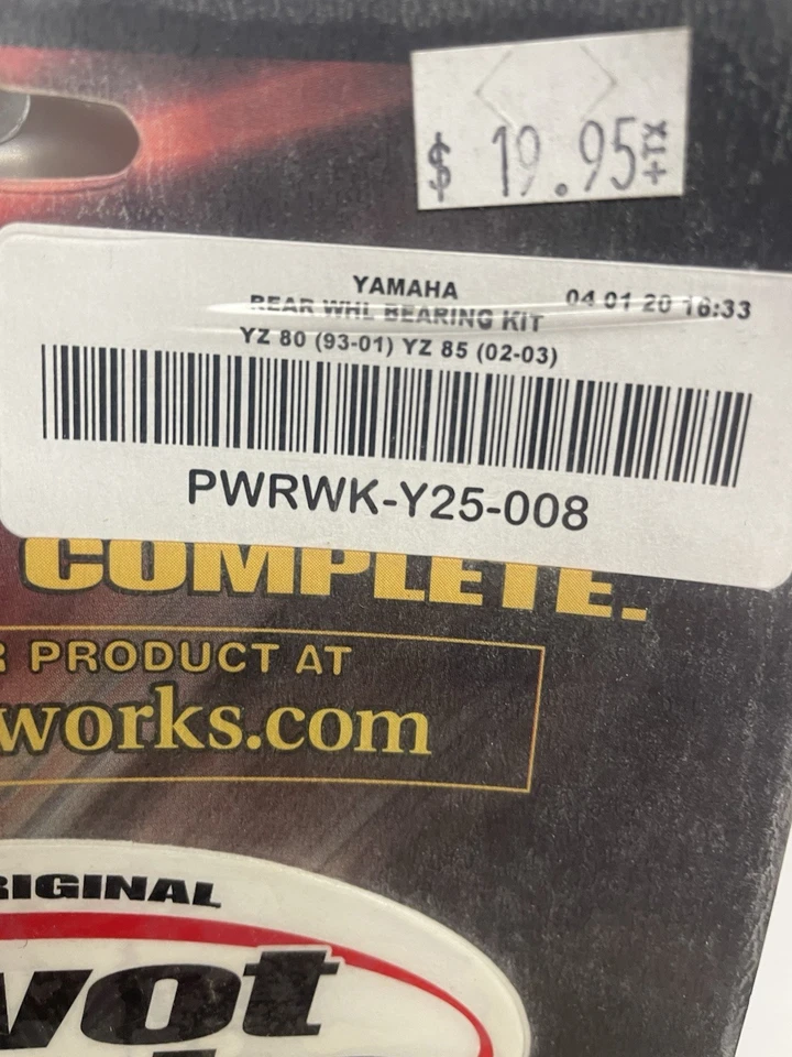 Kit de cojinete y sello de rueda trasera Pivot Works Yamaha YZ/Suzuki RM 65 80 85 ver ajuste Foto 2 de 3