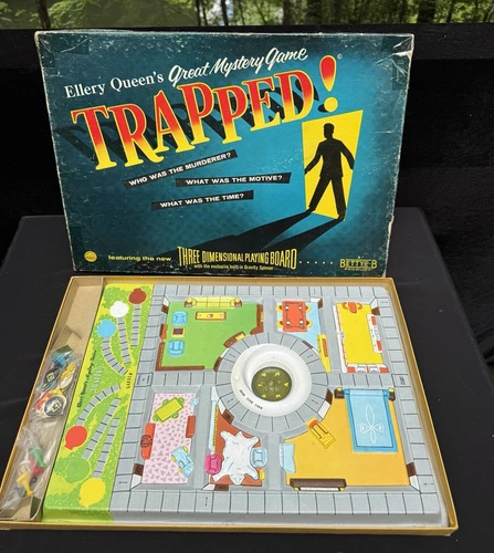 RARE Vintage 1956 Bettye B Game Ellery Queen Trapped Complete in Box!