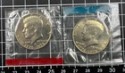 1976 P D Bicentennial JFK Kennedy Half Dollar - BU 2 Coin Lot in Mint Cello