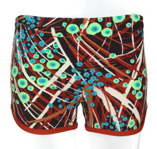 Vtg 60s Stretch Swim Suit Psychedelic Blue Brown Green Shorts Womens sz S /534