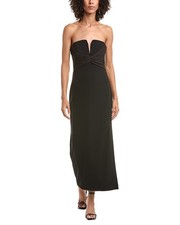 Halston Marguerite Crepe Midi Dress Women's Black 0